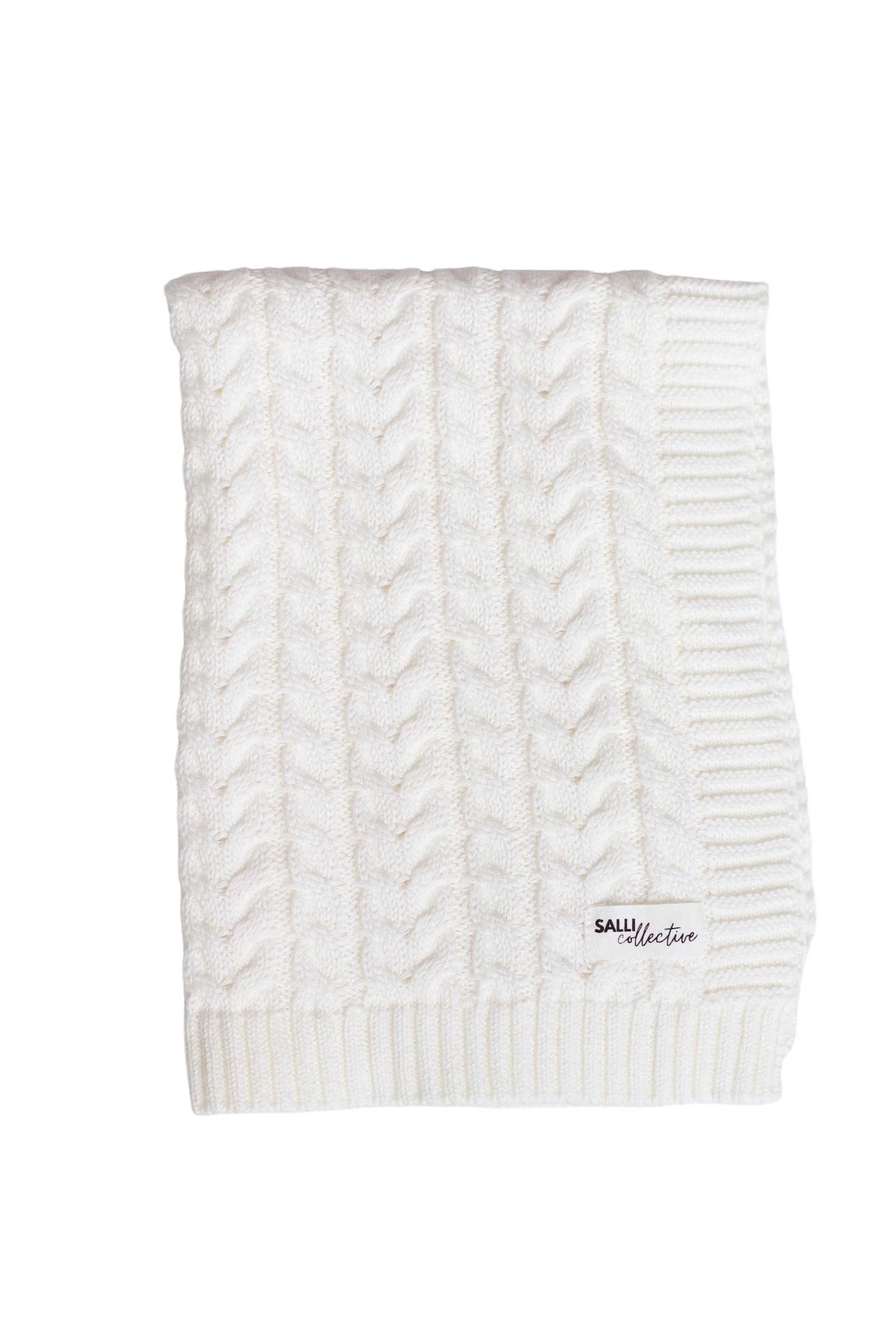 IN STOCK Cream Luxe Cable Knit Doll Blanket