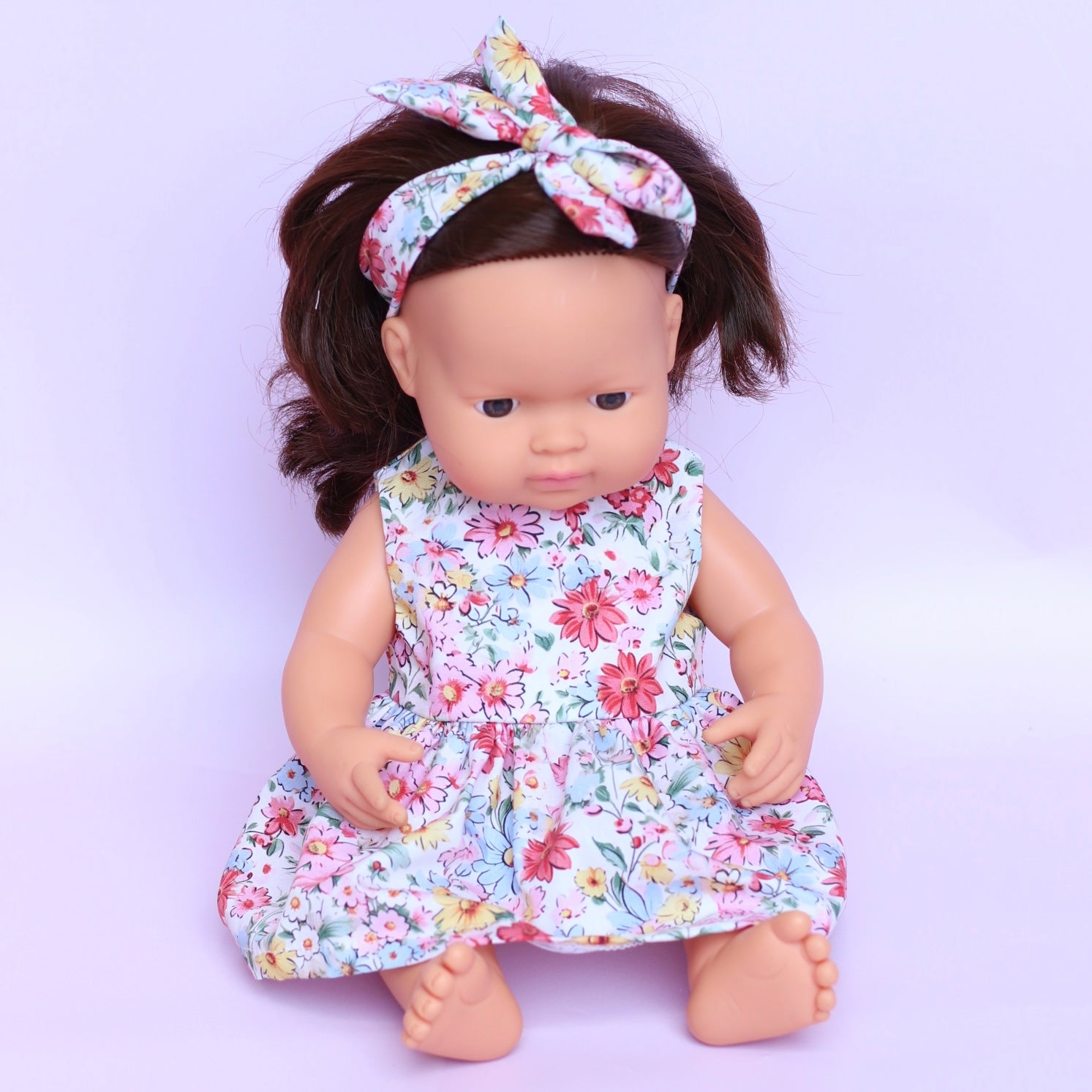 Lined bodice dress + Head wrap in Garden party