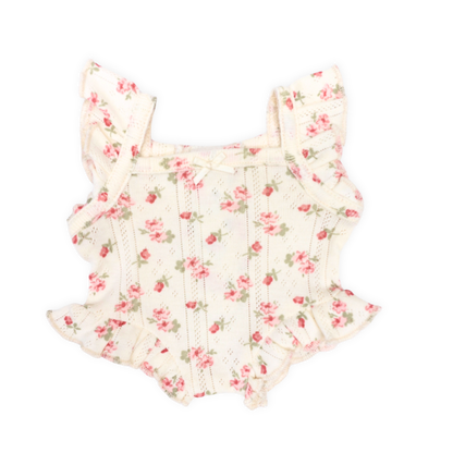 PRE ORDER Vintage Rose Playsuit - Fits 34-38cm Minikane Gordis, Mini Colettos, Miniland Dolls, Llorens dolls