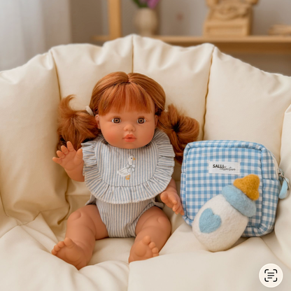 PRE ORDER Blue striped Goose Bib + Diaper set