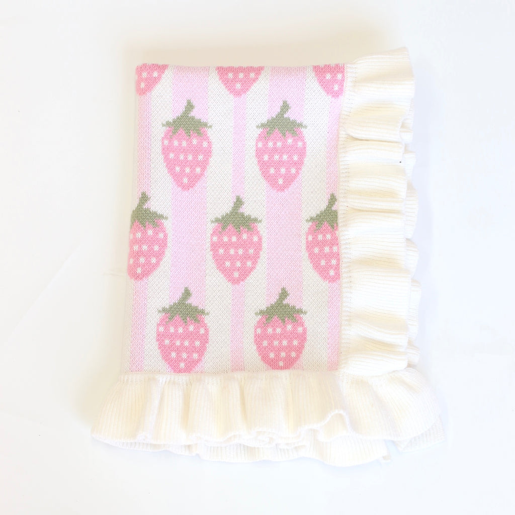 IN STOCK Strawberry frilled doll Blanket