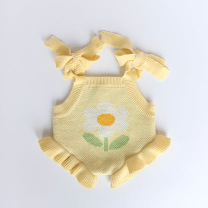 PRE ORDER Garden girls Doll buttercup yellow knitted Romper Dolls clothes - Fits 34-38cm Minikane Gordis, Mini Colettos, Miniland Dolls, Llorens dolls
