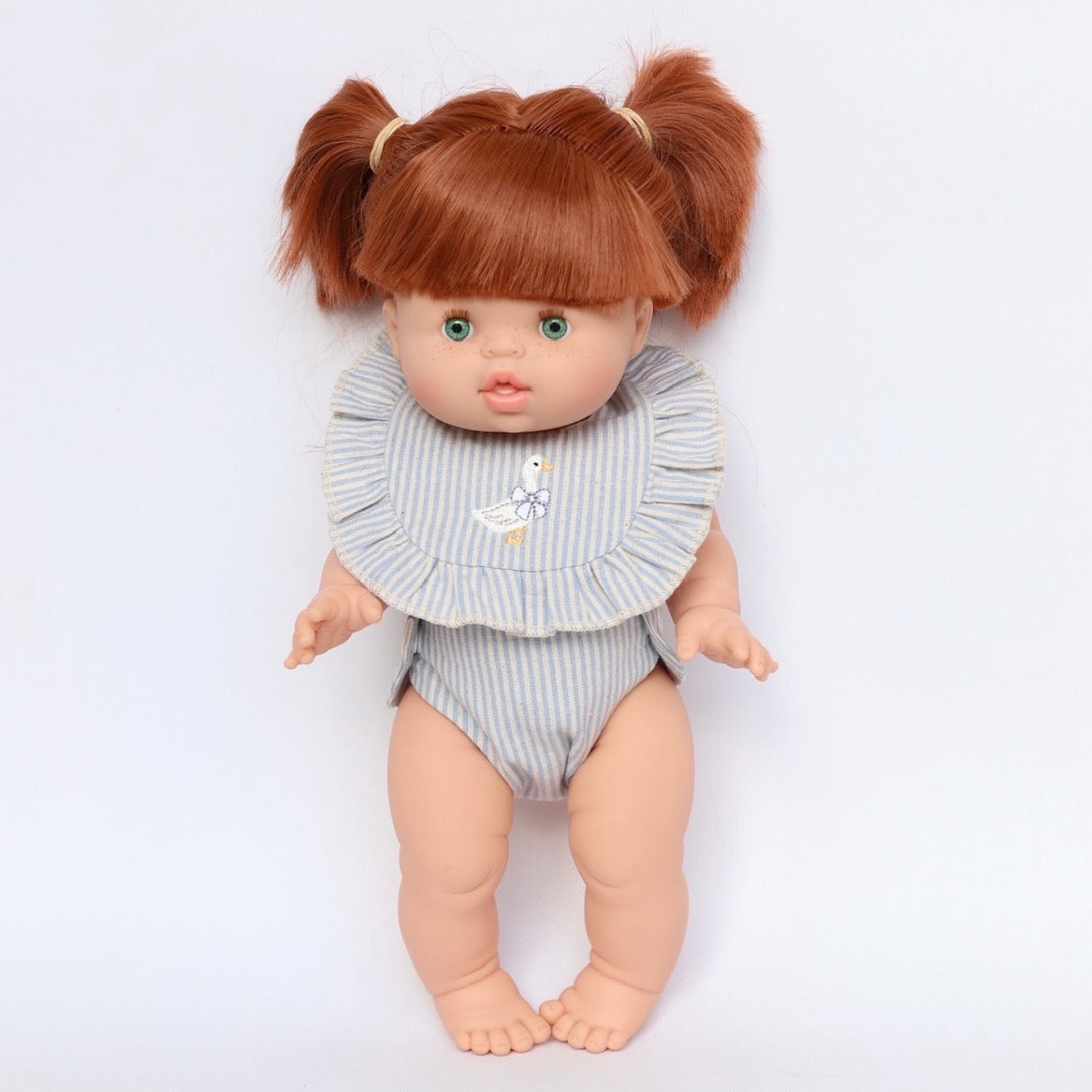PRE ORDER Blue striped Goose Bib + Diaper set