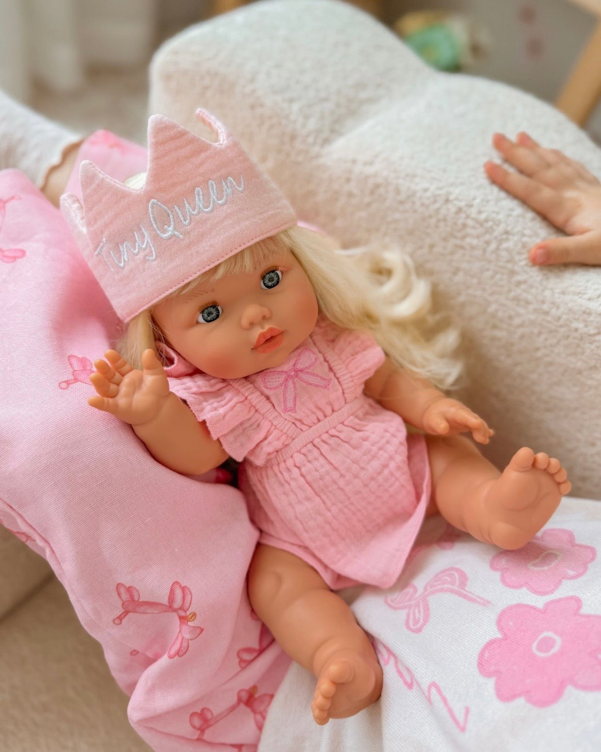 Petal pink bow dress headwrap and knickers - 3 pce set