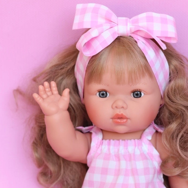 PRE ORDER Pink Gingham Sun dress set + Bow