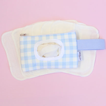 Dolly baby wipes set - Blue Gingham