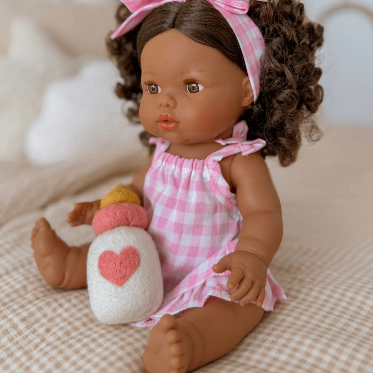 PRE ORDER Pink Gingham Sun dress set + Bow