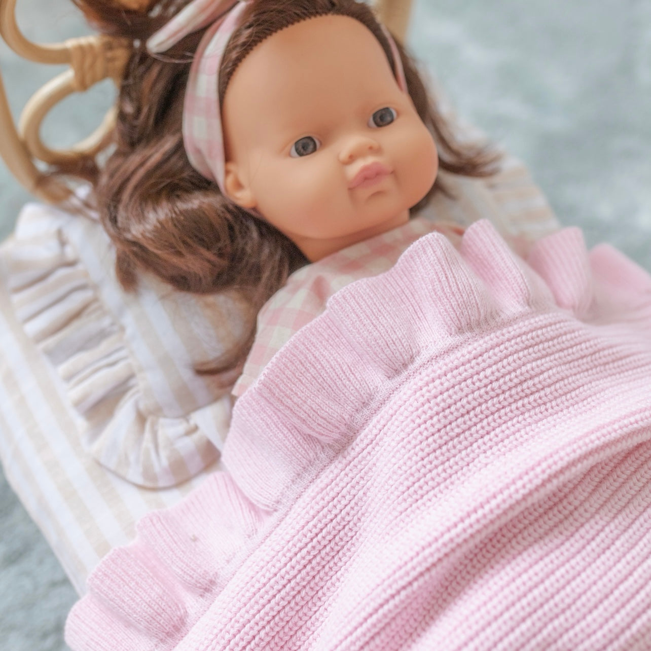 IN STOCK Powder Blush Luxe Pink frilled Dolly Blanket