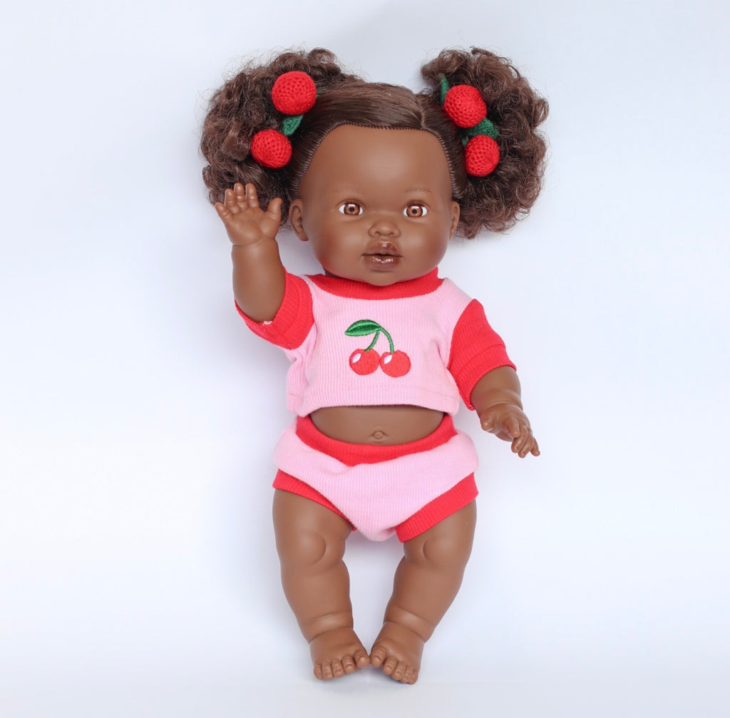 IN STOCK Cherry Dolls top + Bloomer shorts set