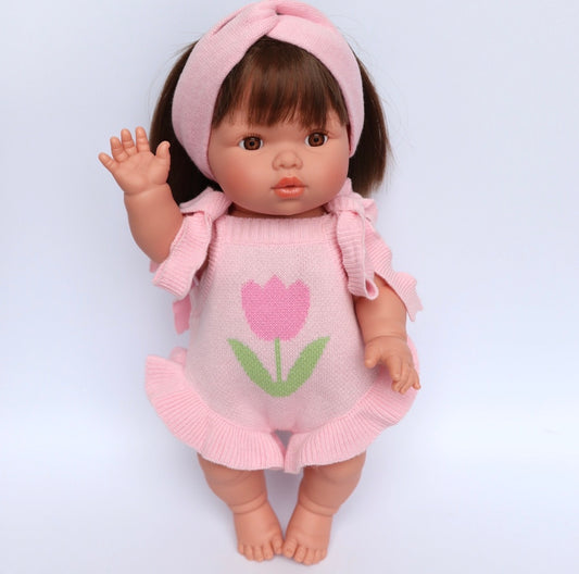 PRE ORDER Doll Garden girls Pink knitted Romper Dolls clothes - Fits 34-38cm Minikane Gordis, Mini Colettos, Miniland Dolls, Llorens dolls