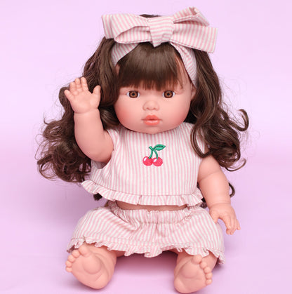 PRE ORDER Vintage Pink & Ivory Frilled Three-Piece Set with Cherry 🍒 Embroidery