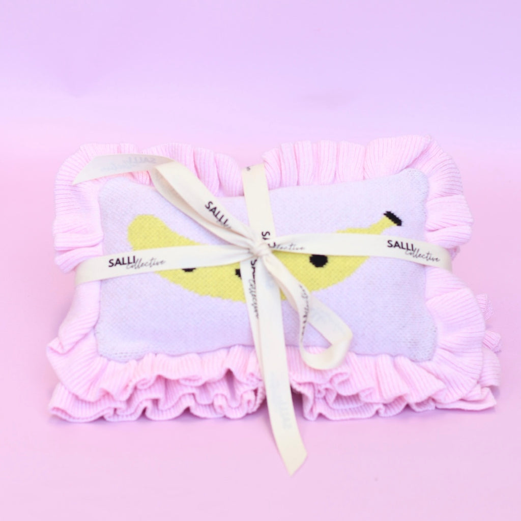 IN STOCK frilled Smilie Banana doll Blanket + Pillow set