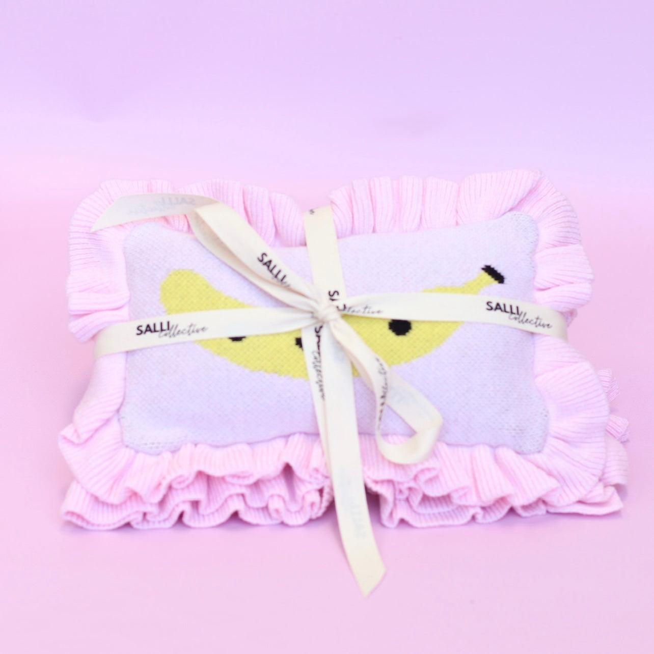 ON SALE Frilled Smilie Banana doll Blanket + Pillow set