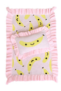 IN STOCK frilled Smilie Banana doll Blanket + Pillow set