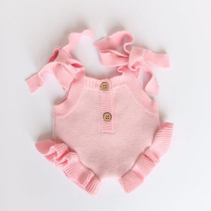 PRE ORDER Doll Garden girls Pink knitted Romper Dolls clothes - Fits 34-38cm Minikane Gordis, Mini Colettos, Miniland Dolls, Llorens dolls