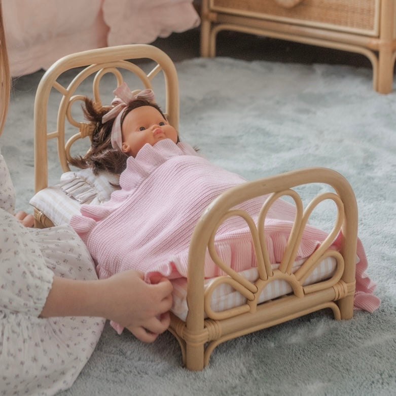 IN STOCK Powder Blush Luxe Pink frilled Dolly Blanket