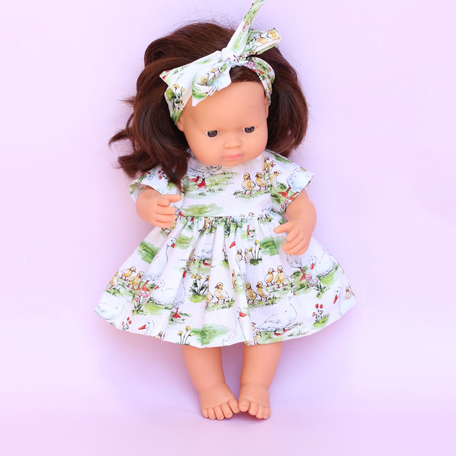 Chloe dress + Head wrap in Country ducks