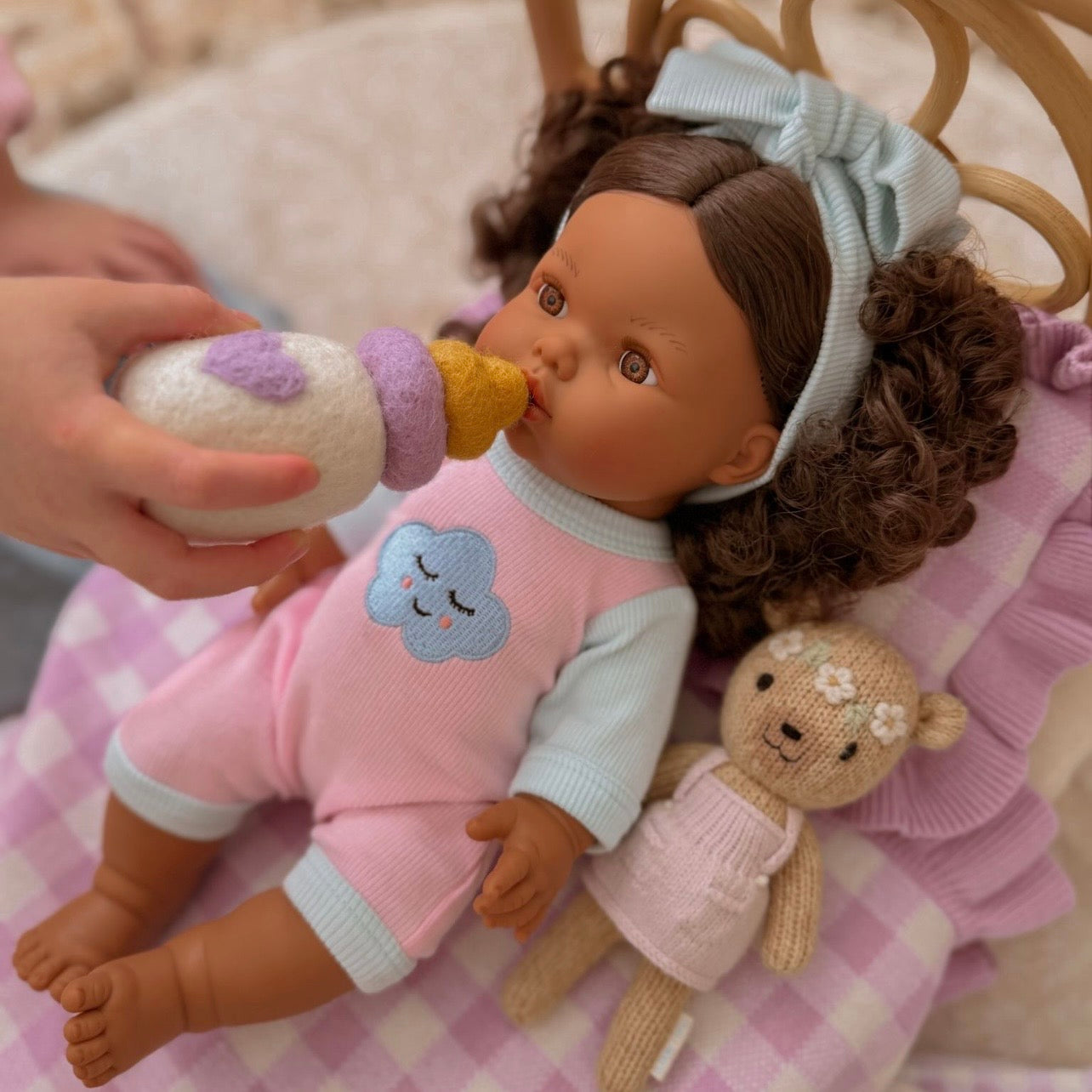Sweet Dreams cloud Romper + Bow set