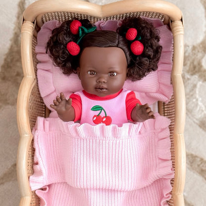 Powder Blush Luxe Pink frilled Dolly (Blanket only)