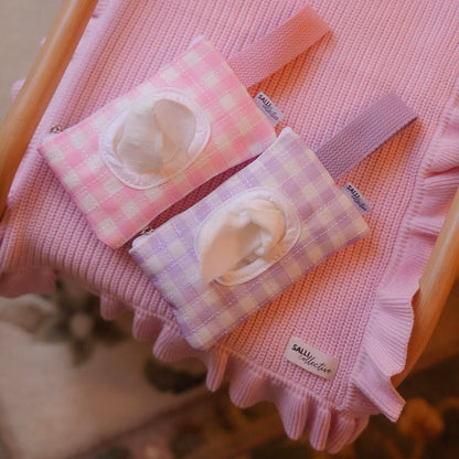 Dolly baby wipes set - Pink Gingam